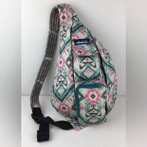 KAVU Rope Sling Bag Island Ikat Crossbody Travel Hiking Shoulder Purse